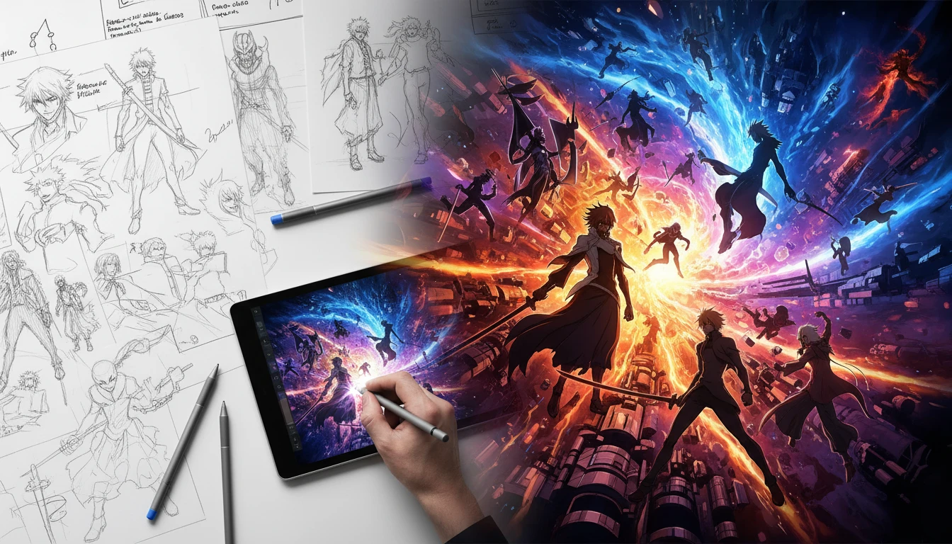 De rascunhos de personagens a um universo alternativo de bleach: A construção de uma fanfiction ambiciosa